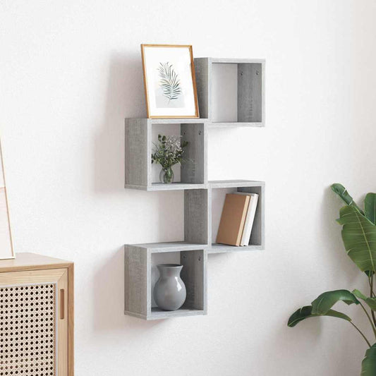Wandregale 4 pcs Grau 26 x 15 x 26 cm Holzwerkstoff