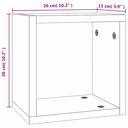 Wandregale 4 pcs Grau 26 x 15 x 26 cm Holzwerkstoff