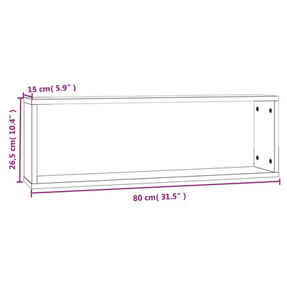 Wandregale 4 Stk. Braun Eichen-Optik 80x15x26,5cm Holzwerkstoff