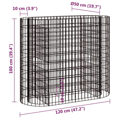 Gabionen-Hochbeet Verzinktes Eisen 120x50x100 cm