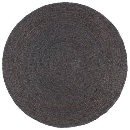 Teppich Handgefertigt Jute Rund 240 cm Dunkelgrau