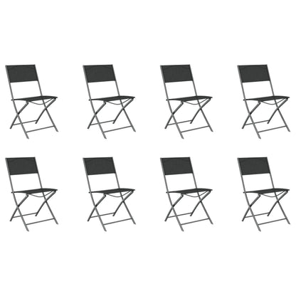 9-tlg. Garten-Essgruppe Grau und Schwarz