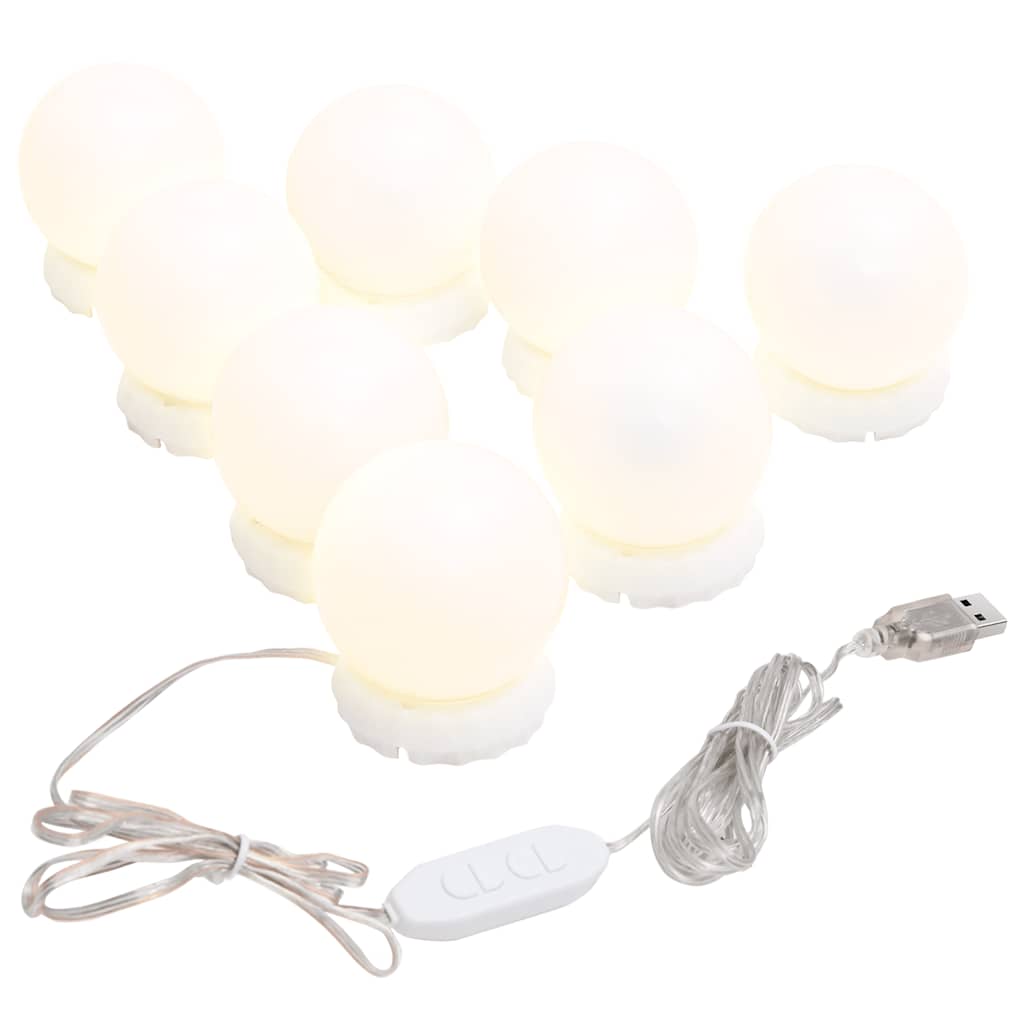 Spiegel mit LED-Leuchten 90x45 cm Glas Bogenförmig