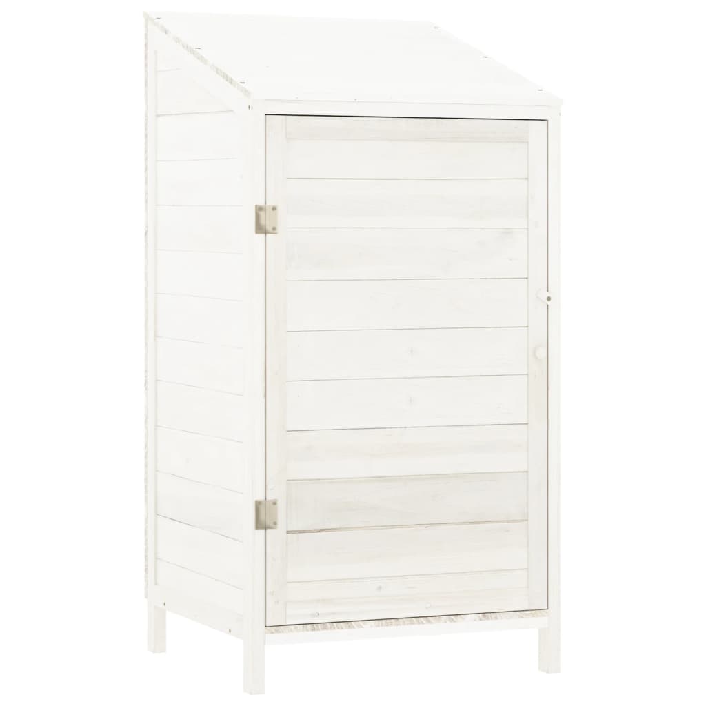 Geräteschuppen Weiß 55x52x112 cm Massivholz Tanne