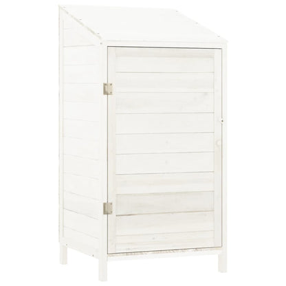 Geräteschuppen Weiß 55x52x112 cm Massivholz Tanne