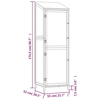 Redskabsskur Hvid 55x52x174,5 cm Massivt grantræ