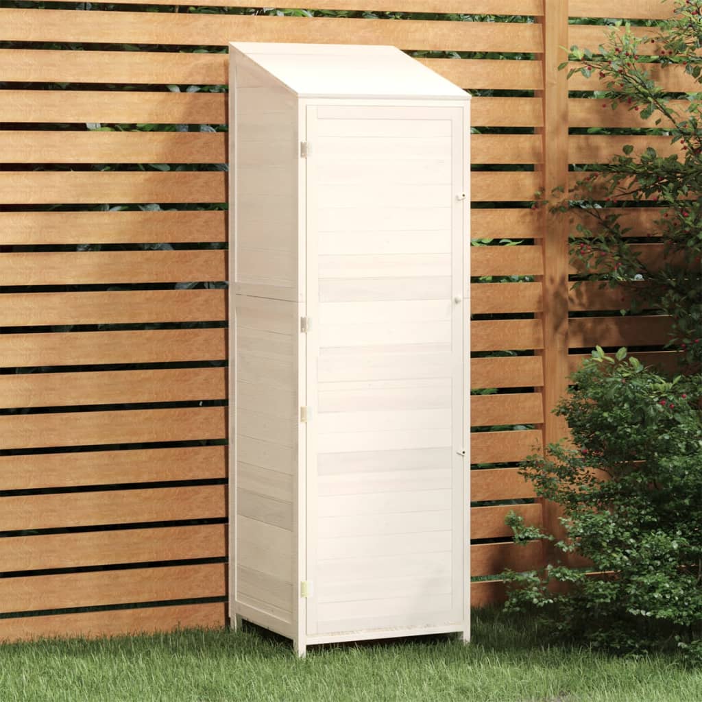 Redskabsskur Hvid 55x52x174,5 cm Massivt grantræ