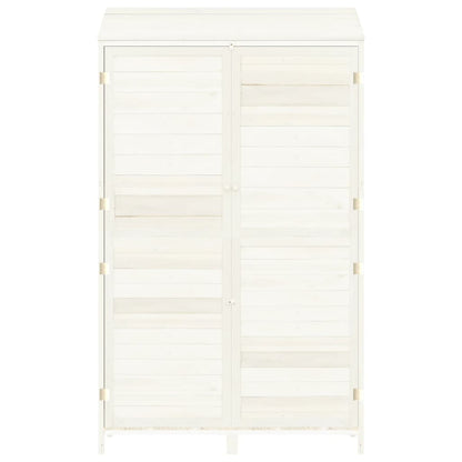 Redskabsskur Hvid 102x52x174,5 cm Massiv grantræ
