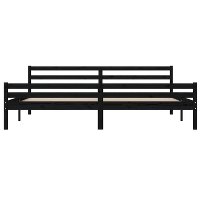 Massivholzbett Schwarz 200x200 cm