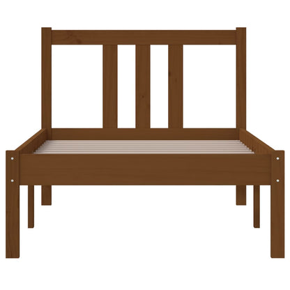 Massivholzbett ohne Matratze Honigbraun 75x190 cm