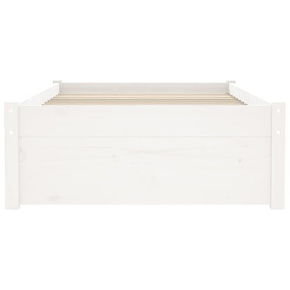 Massivholzbett ohne Matratze Weiß 75x190 cm