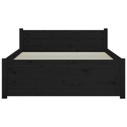 Massivholzbett Schwarz 90x200 cm