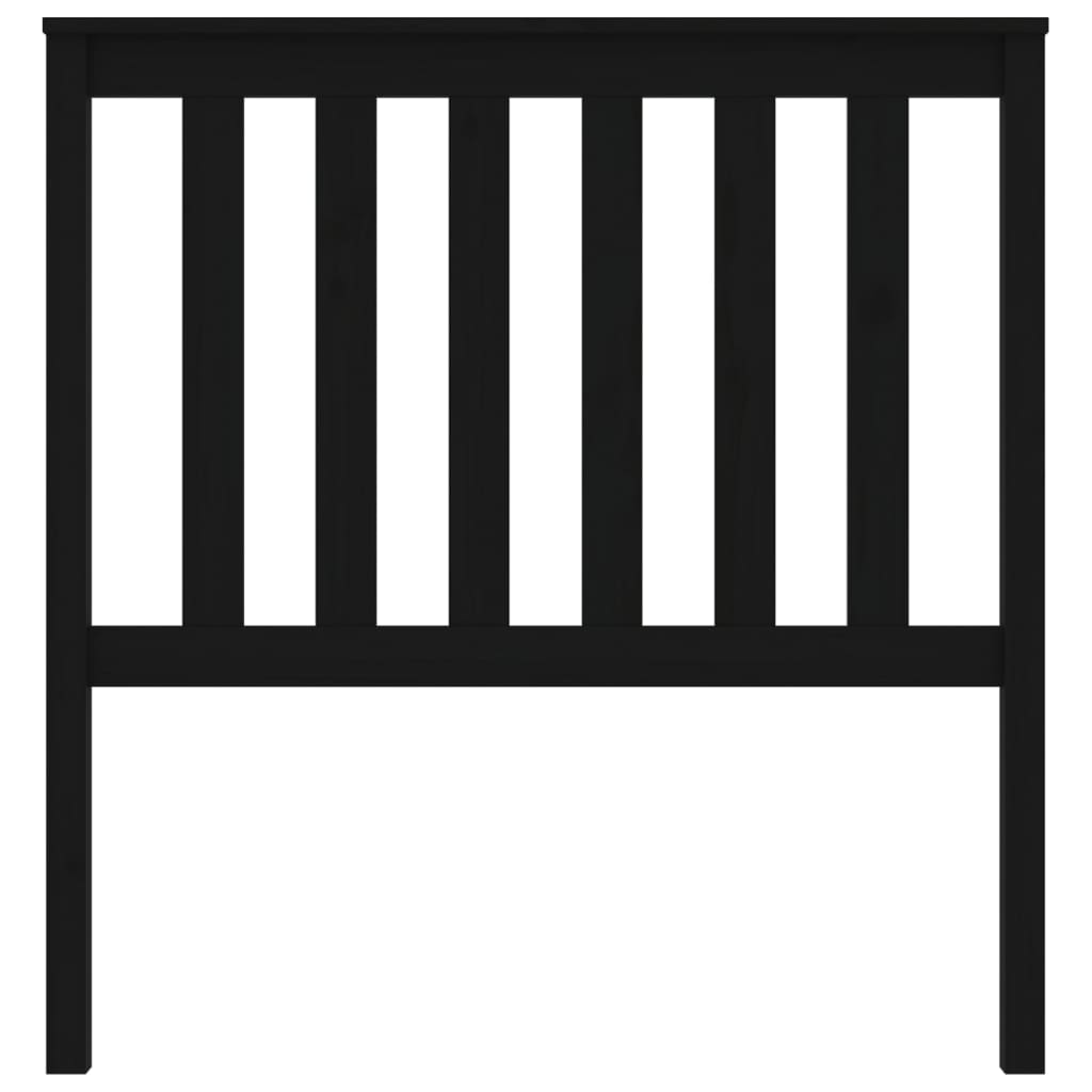 Kopfteil Schwarz 96x6x101 cm Massivholz Kiefer