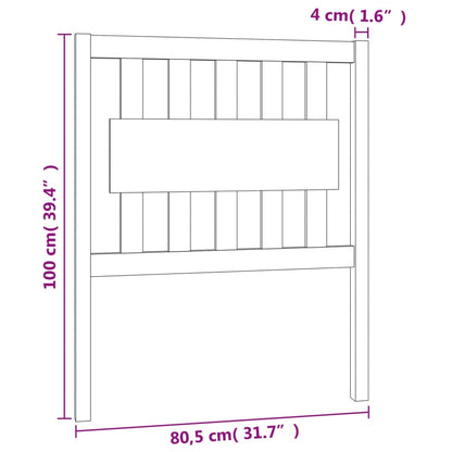 Kopfteil Grau 80,5x4x100 cm Massivholz Kiefer