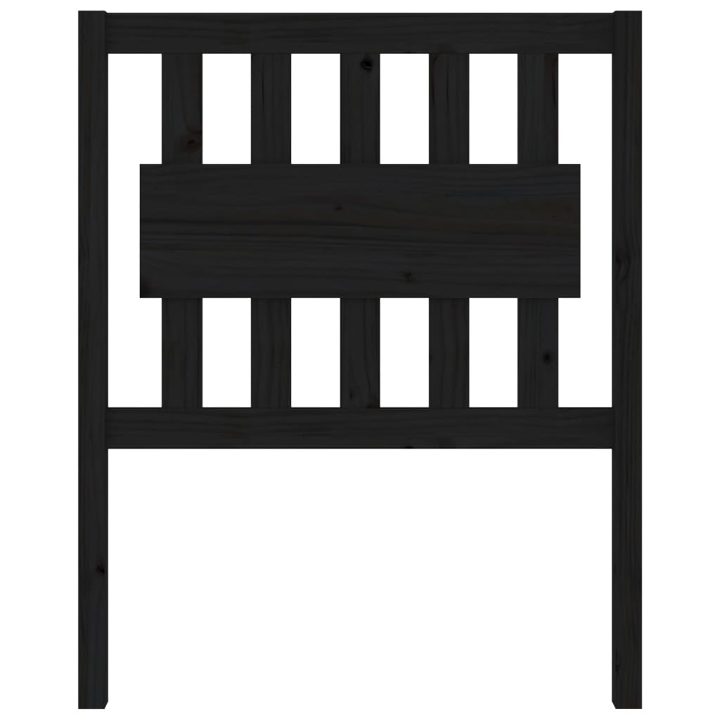 Kopfteil Schwarz 80,5x4x100 cm Massivholz Kiefer