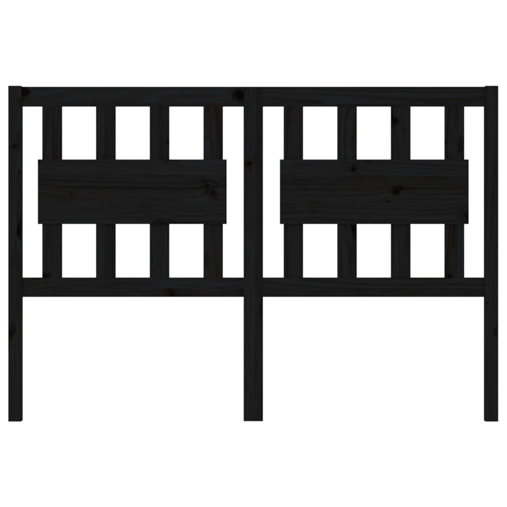 Kopfteil Schwarz 145,5x4x100 cm Massivholz Kiefer