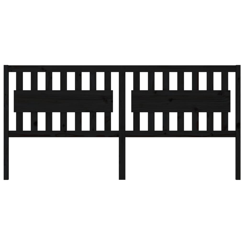 Kopfteil Schwarz 205,5x4x100 cm Massivholz Kiefer