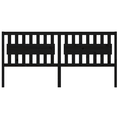 Kopfteil Schwarz 205,5x4x100 cm Massivholz Kiefer