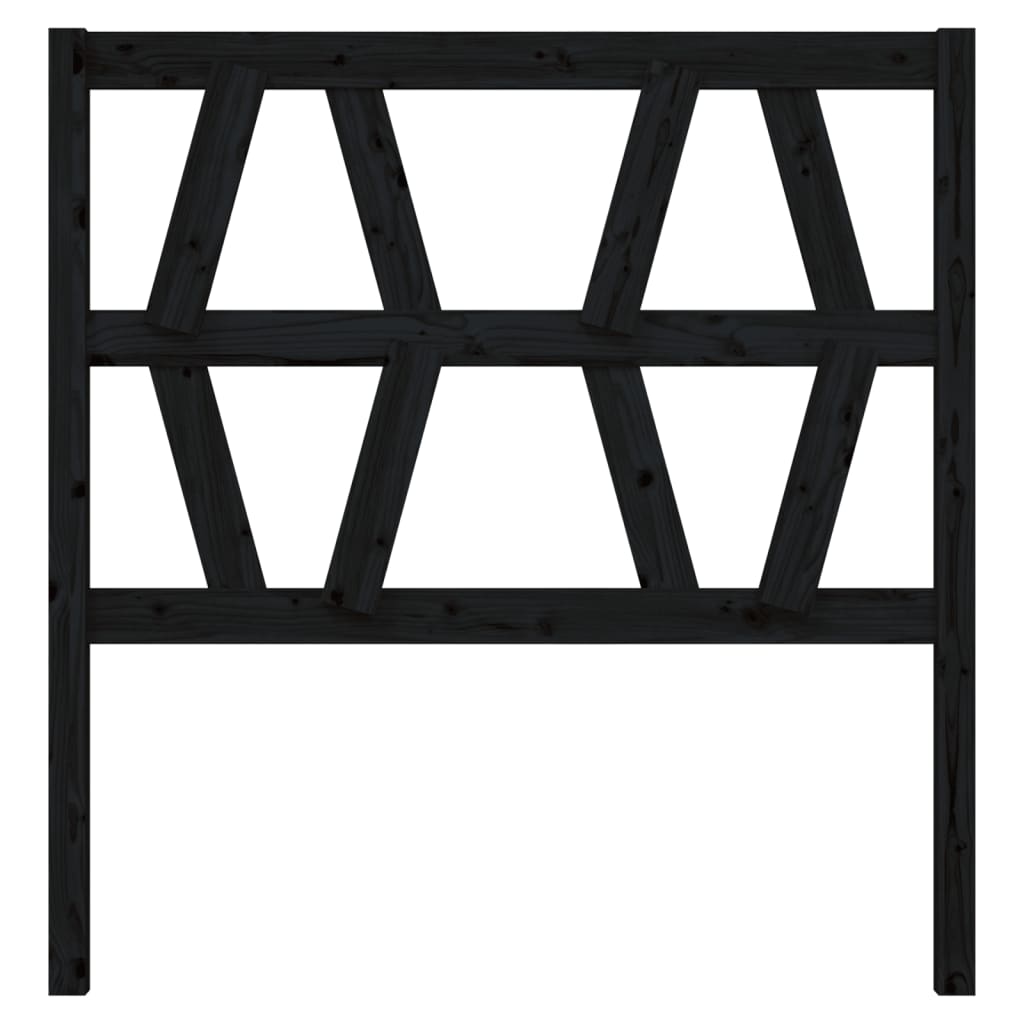 Kopfteil Schwarz 96x4x100 cm Massivholz Kiefer