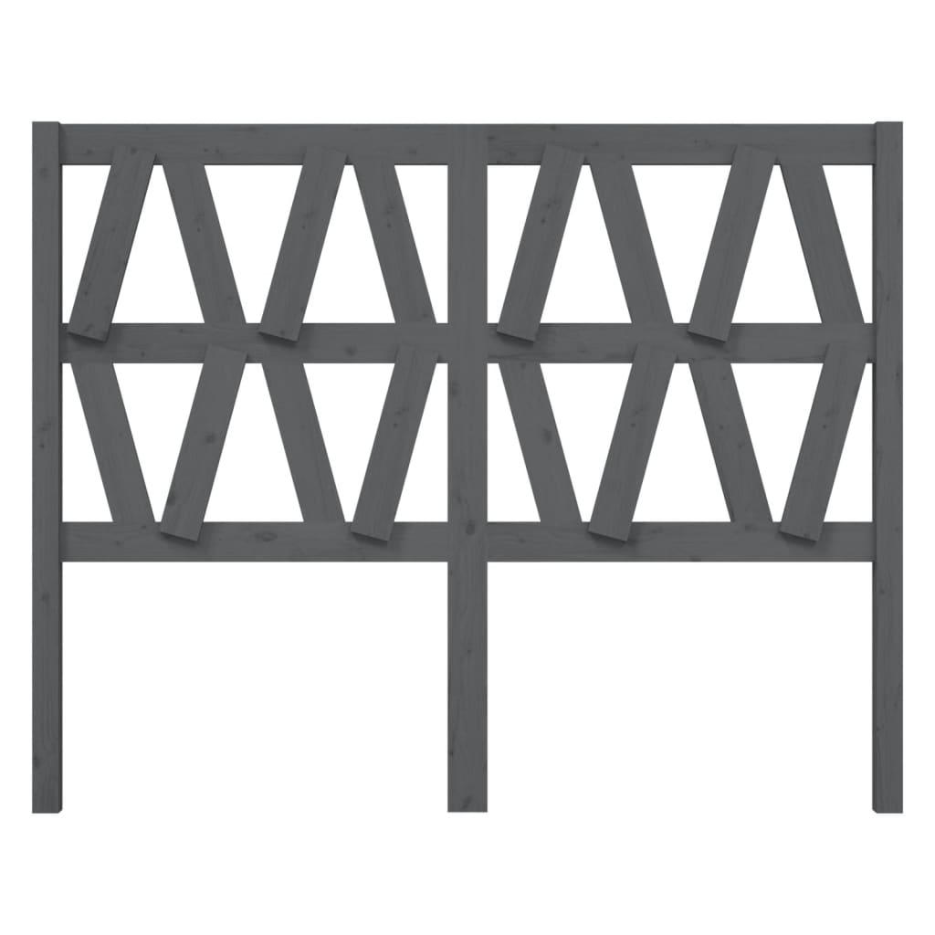 Kopfteil Grau 146x4x100 cm Massivholz Kiefer