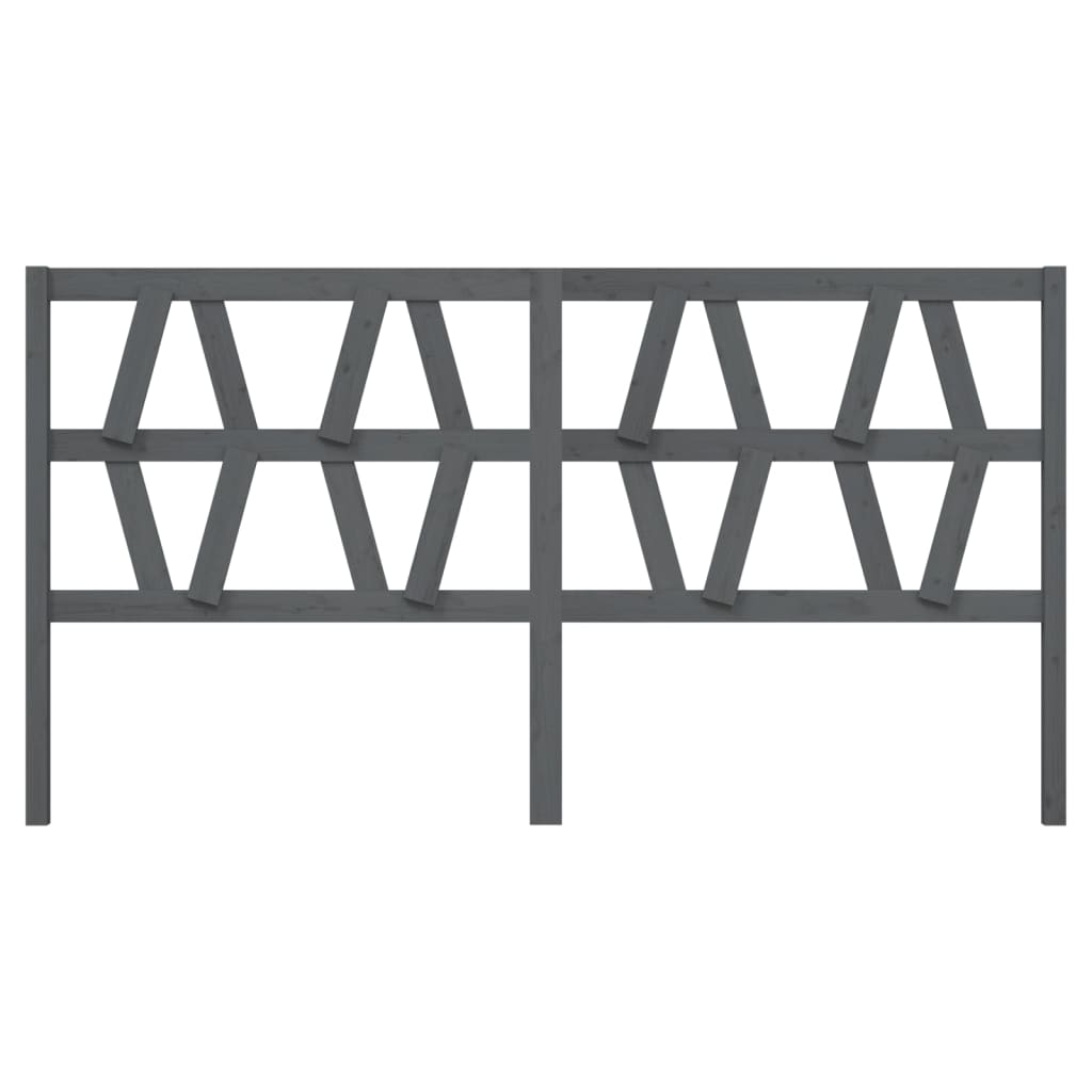 Kopfteil Grau 206x4x100 cm Massivholz Kiefer