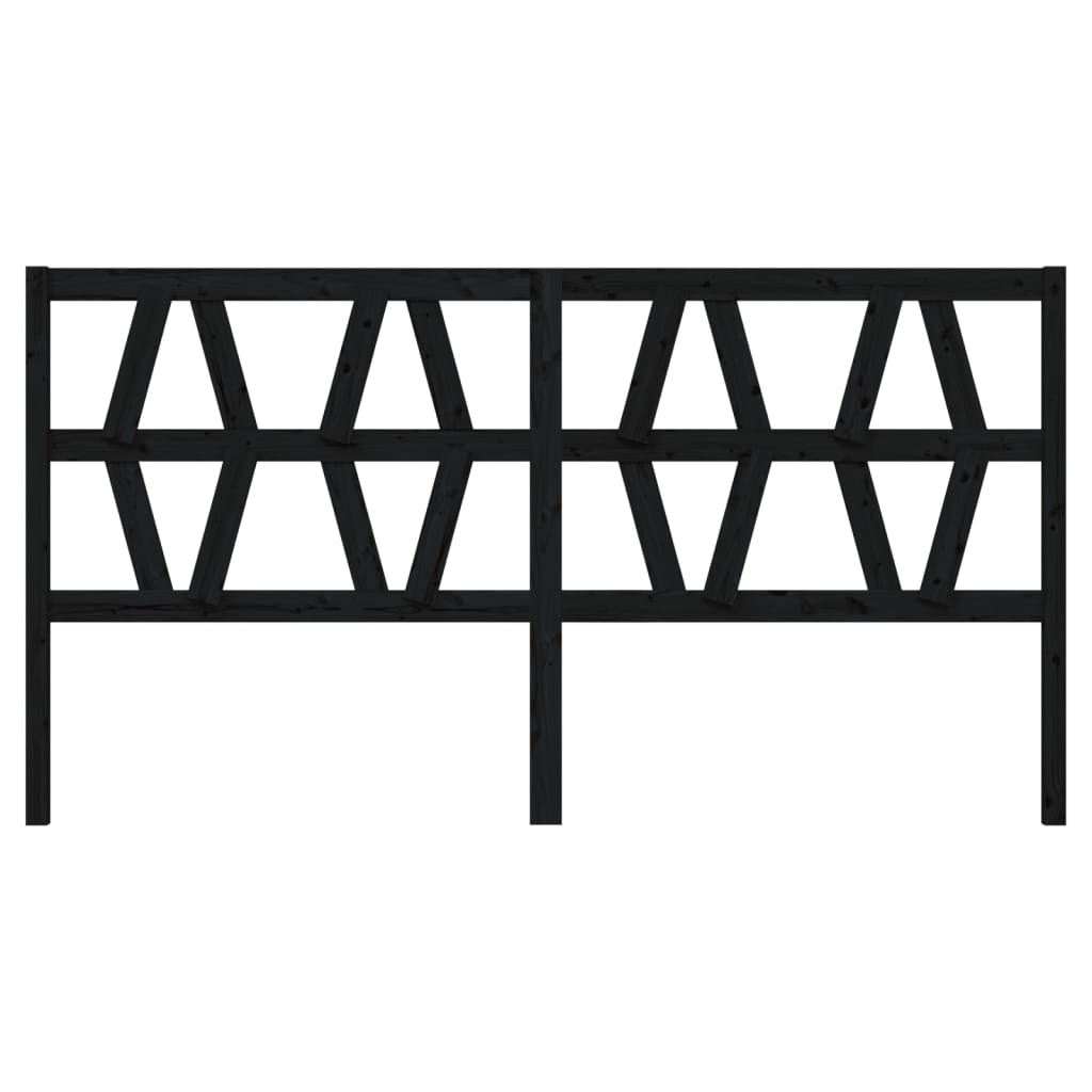 Kopfteil Schwarz 206x4x100 cm Massivholz Kiefer