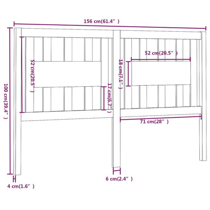 Kopfteil Honigbraun 156x4x100 cm Massivholz Kiefer