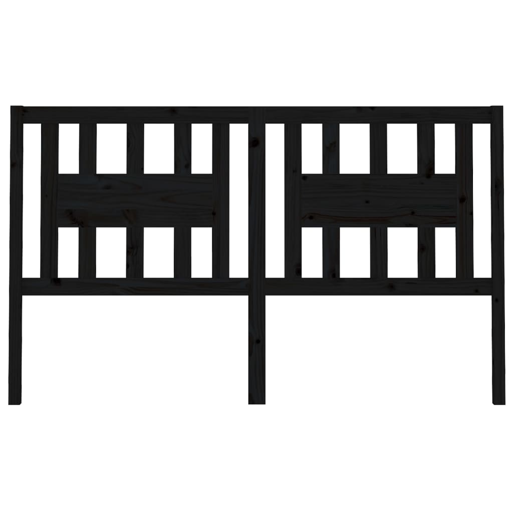 Kopfteil Schwarz 166x4x100 cm Massivholz Kiefer