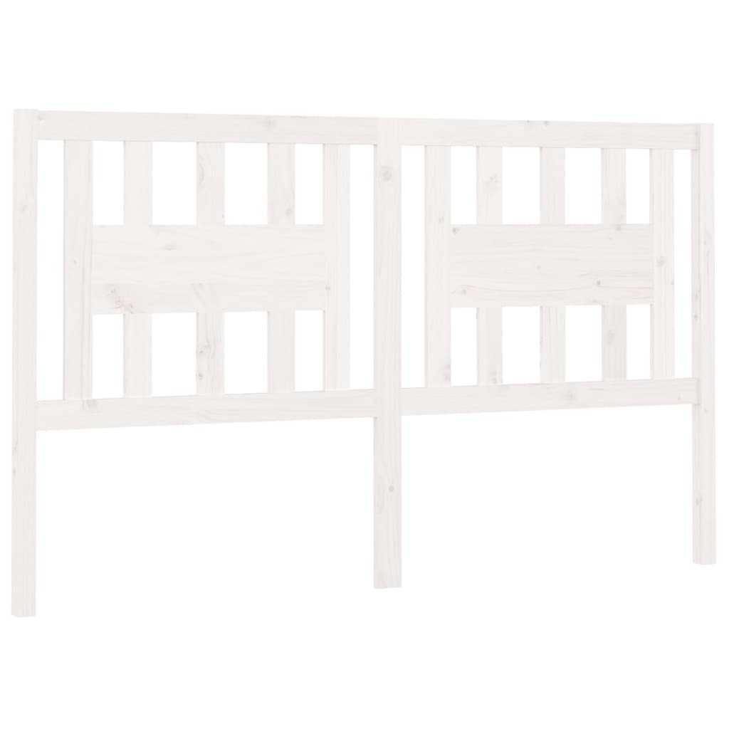 Kopfteil Weiß 206x4x100 cm Massivholz Kiefer