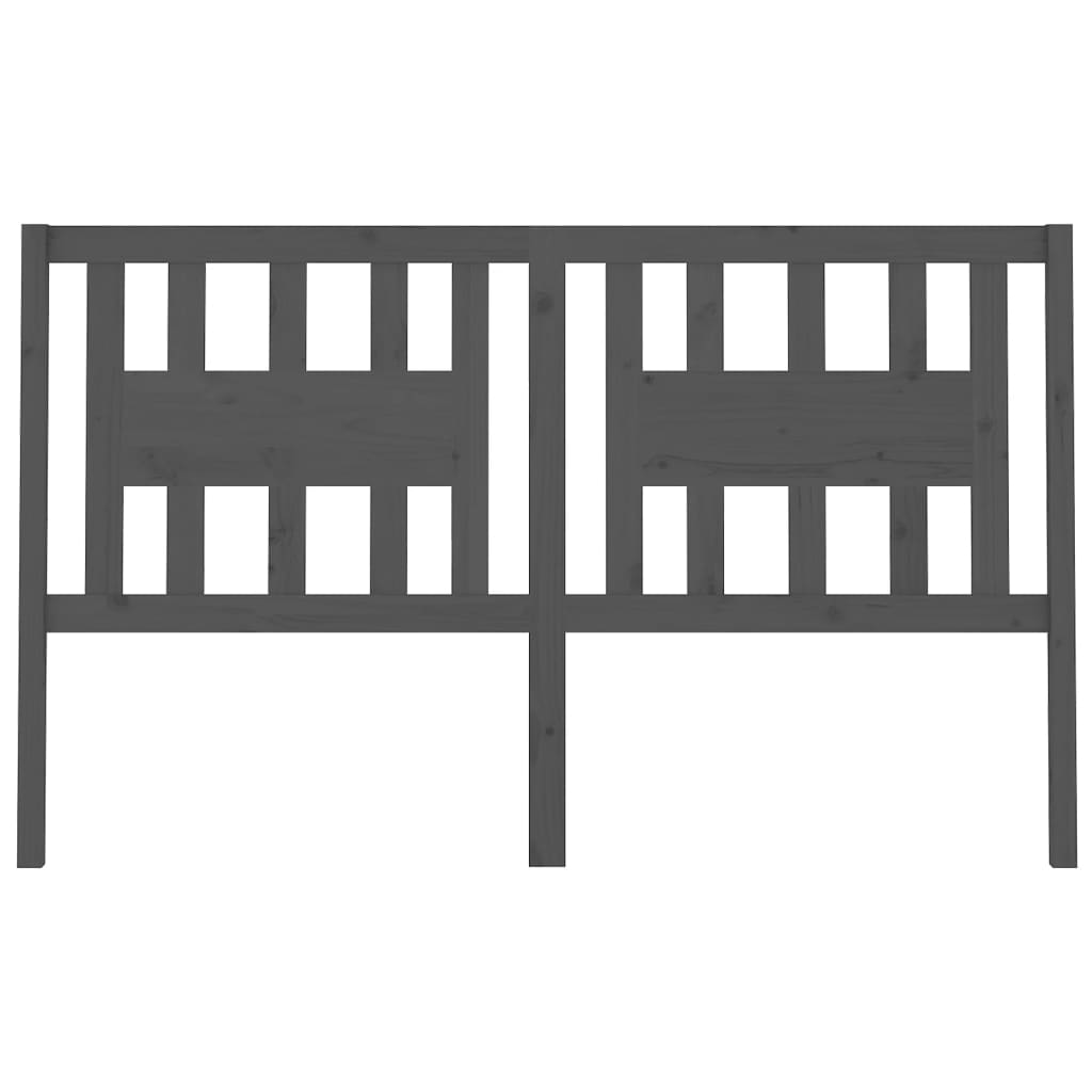 Kopfteil Grau 206x4x100 cm Massivholz Kiefer