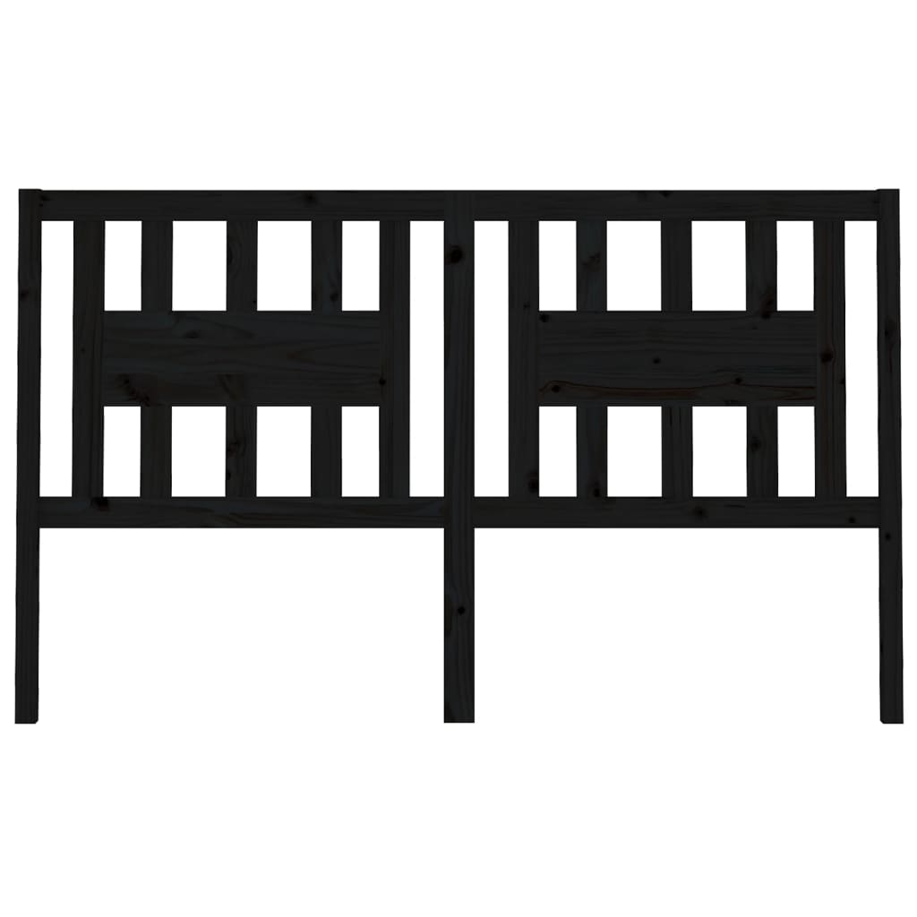 Kopfteil Schwarz 206x4x100 cm Massivholz Kiefer