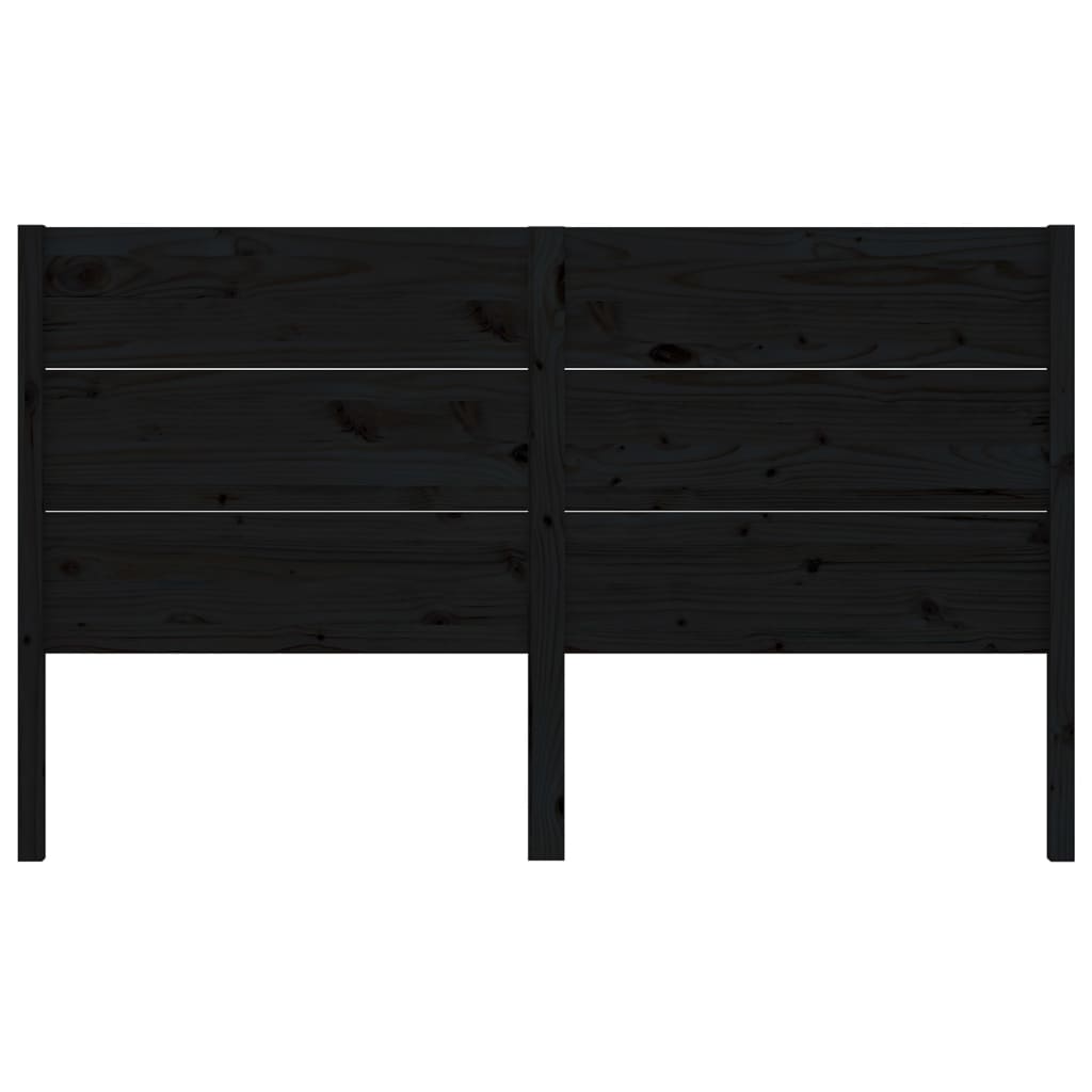 Kopfteil Schwarz 206x4x100 cm Massivholz Kiefer