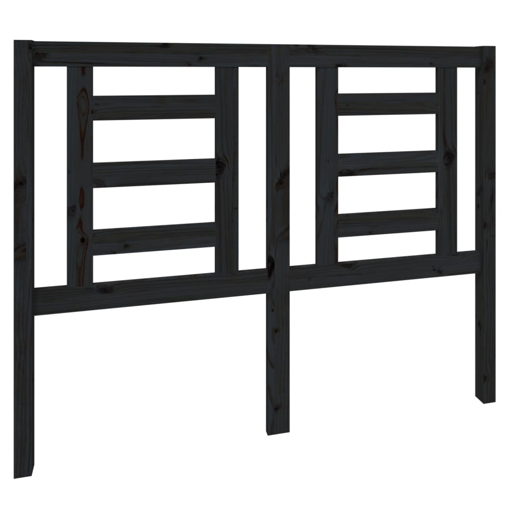 Kopfteil Schwarz 126x4x100 cm Massivholz Kiefer