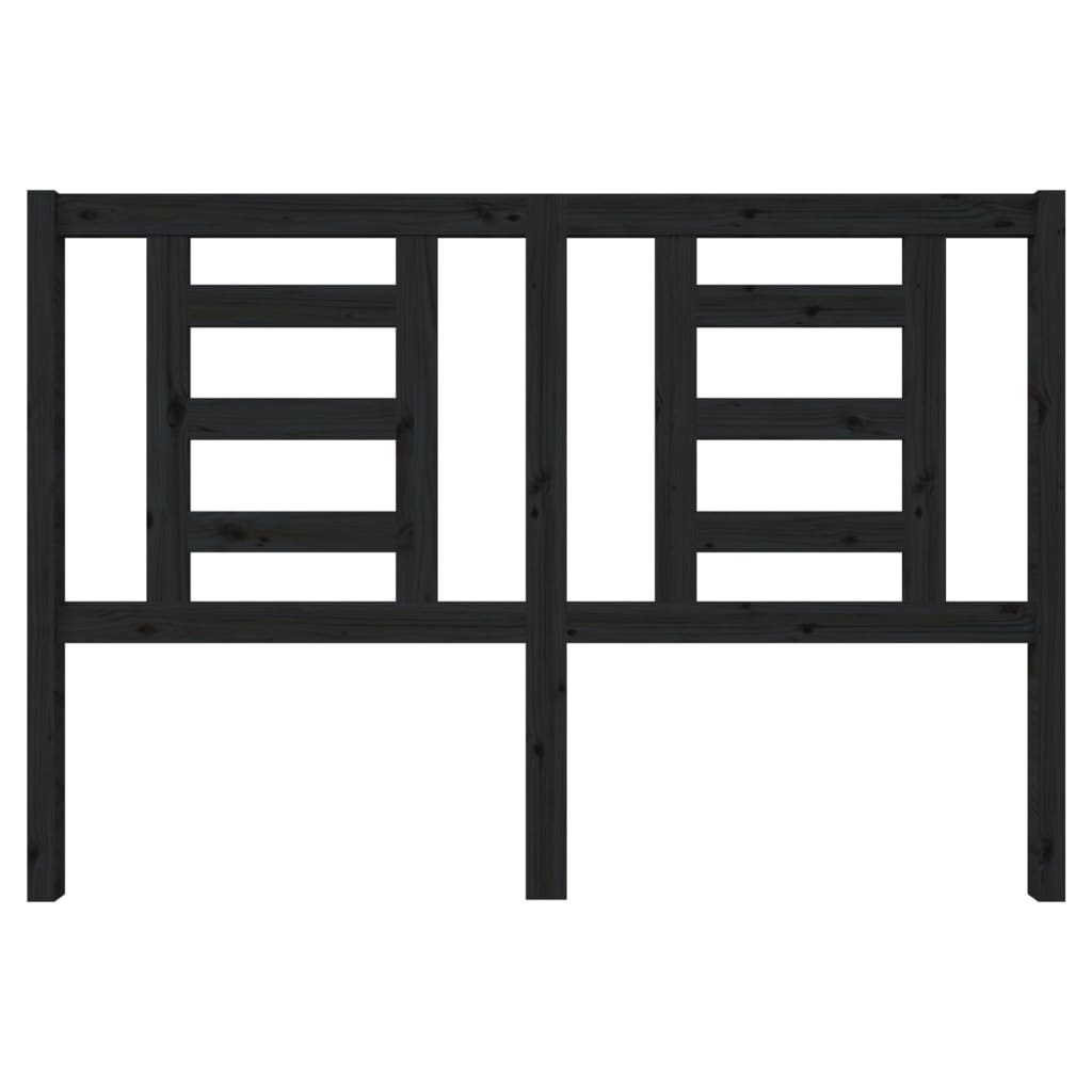 Kopfteil Schwarz 146x4x100 cm Massivholz Kiefer