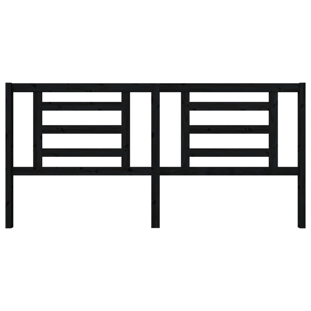 Kopfteil Schwarz 206x4x100 cm Massivholz Kiefer