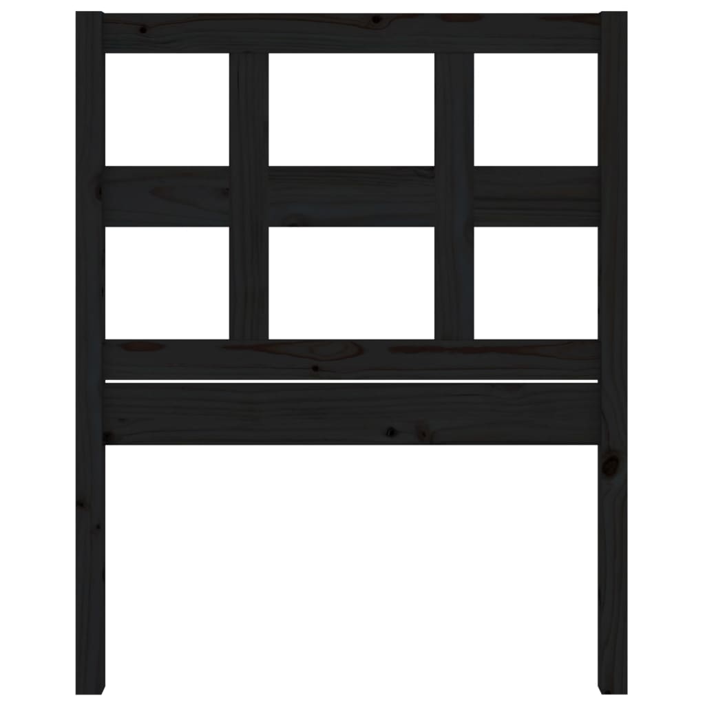 Kopfteil Schwarz 80,5x4x100 cm Massivholz Kiefer