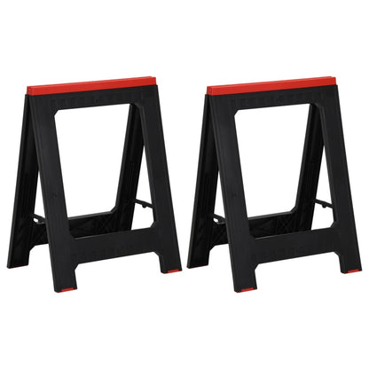Arbeitsböcke 2 Stk. Klappbar Schwarz & Rot Polypropylen 350 kg