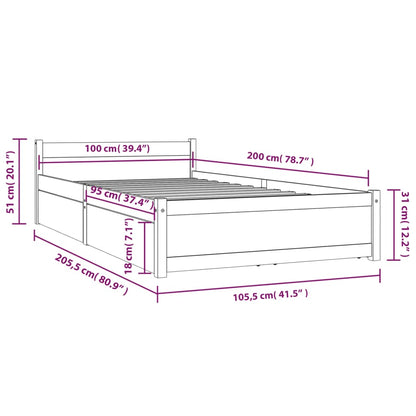 Bett mit Schubladen 100x200 cm
