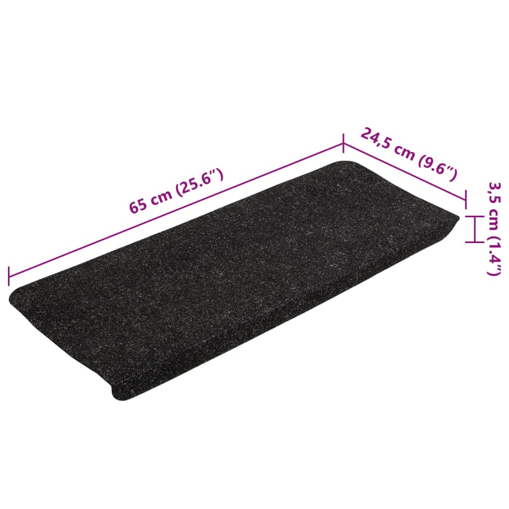 Stufenmatten Selbstklebend 15 Stk. 65x24,5x3,5 cm Anthrazit