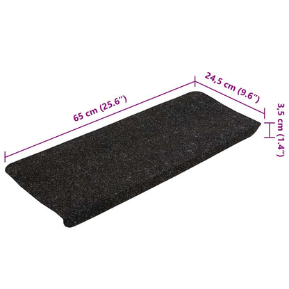 Stufenmatten Selbstklebend 15 Stk. 65x24,5x3,5 cm Anthrazit
