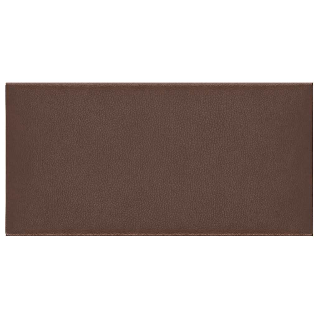 Wandpaneele 12 Stk. Braun 30x15 cm Kunstleder 0,54 m²