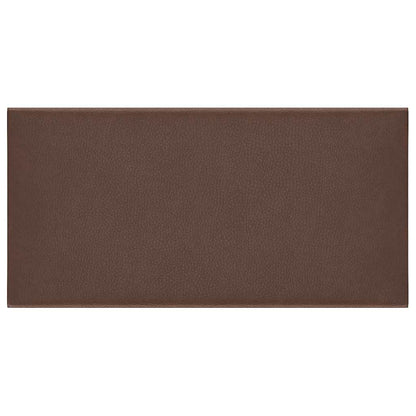Wandpaneele 12 Stk. Braun 30x15 cm Kunstleder 0,54 m²