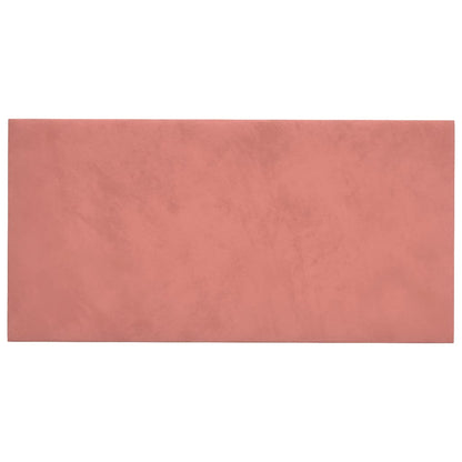 Wandpaneele 12 Stk. Rosa 30x15 cm Samt 0,54 m²