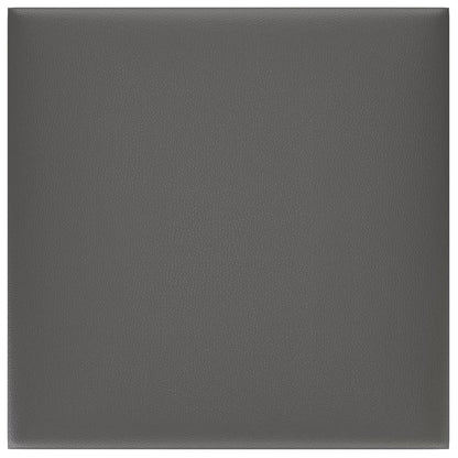 Vægpaneler 12 stk. Grå 30x30 cm kunstlæder 1,08 m²