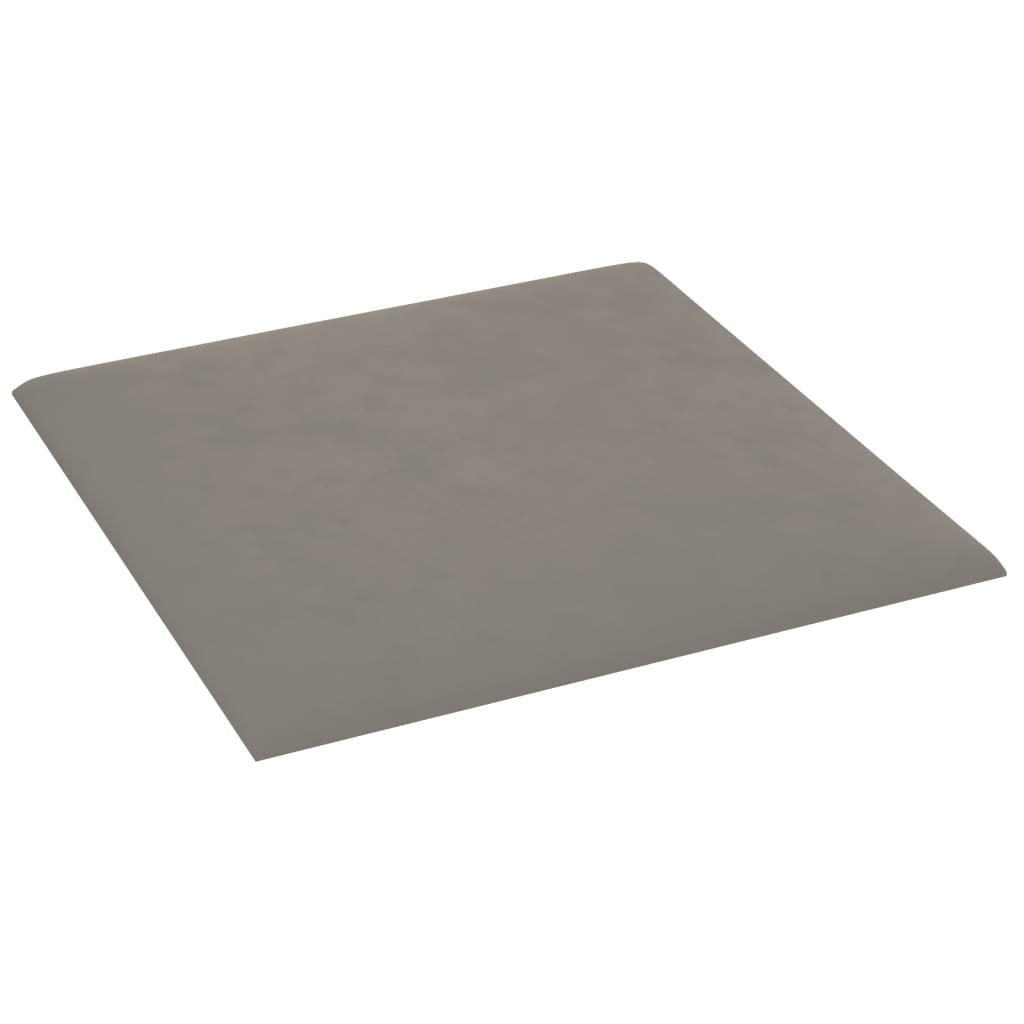 Vægpaneler 12 stk Lysegrå 30x30 cm fløjl 1,08 m²