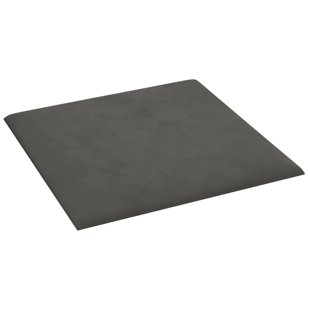 Vægpaneler 12 stk Mørkegrå 30x30 cm fløjl 1,08 m²