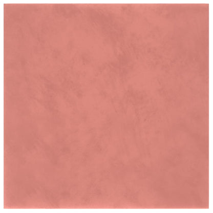 Vægpaneler 12 stk Pink 30x30 cm Fløjl 1,08 m²