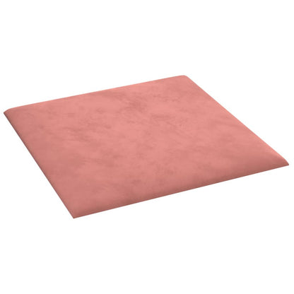 Vægpaneler 12 stk Pink 30x30 cm Fløjl 1,08 m²