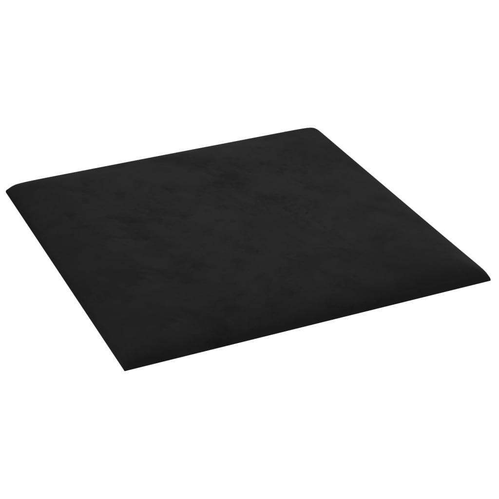 Vægpaneler 12 stk. Sort 30x30 cm Fløjl 1,08 m²