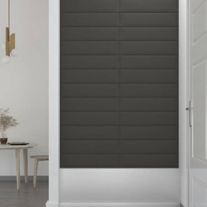 Wandpaneele 12 Stk. Dunkelgrau 60x15 cm Stoff 1,08 m²